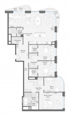 ЖК Дом «Лаврушинский», планировка 4-комнатной квартиры, 228.20 м²