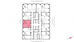 ЖК «ЗИЛАРТ», планировка 1-комнатной квартиры, 40.30 м²
