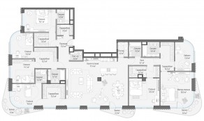 ЖК Дом «Лаврушинский», планировка 6-комнатной квартиры, 317.30 м²