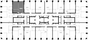 ЖК «MOD», планировка 1-комнатной квартиры, 43.56 м²