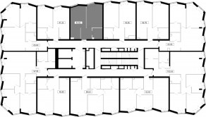ЖК «MOD», планировка 1-комнатной квартиры, 43.92 м²