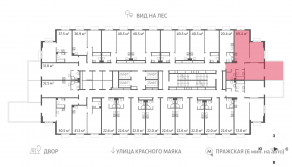 ЖК «ParkSide», планировка 2-комнатной квартиры, 69.70 м²