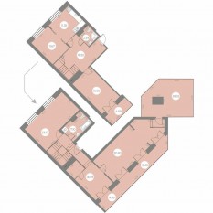 ЖК «Огни Залива», планировка 3-комнатной квартиры, 166.97 м²