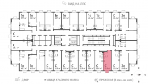 ЖК «ParkSide», планировка студии, 22.00 м²