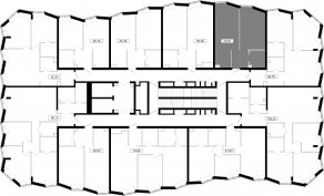 ЖК «MOD», планировка 1-комнатной квартиры, 50.07 м²