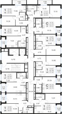 ЖК «GloraX Парголово», планировка 1-комнатной квартиры, 39.95 м²