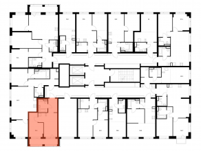ЖК «Бунинская набережная», планировка 1-комнатной квартиры, 32.40 м²