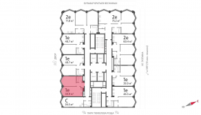 ЖК «ЗИЛАРТ», планировка 1-комнатной квартиры, 38.90 м²