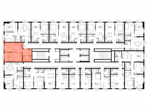 ЖК «Ярославский», планировка 1-комнатной квартиры, 43.50 м²