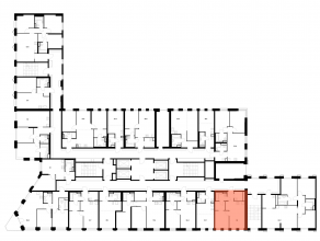 ЖК «Москворечье», планировка 1-комнатной квартиры, 38.00 м²