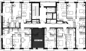 ЖК «Селигер Сити», планировка студии, 25.47 м²