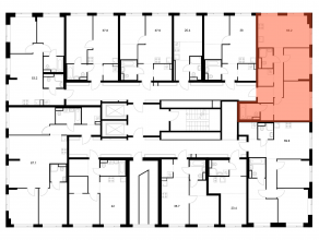 ЖК «Бунинская набережная», планировка 2-комнатной квартиры, 63.20 м²
