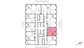 ЖК «ЗИЛАРТ», планировка 1-комнатной квартиры, 39.90 м²