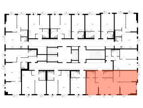 ЖК «Ярославский квартал», планировка 3-комнатной квартиры, 77.20 м²