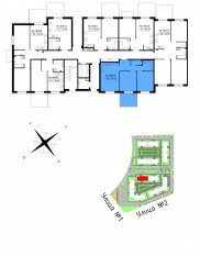 МЖК «Счастье 2.0», планировка 2-комнатной квартиры, 57.44 м²