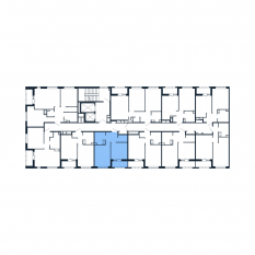 ЖК «Полис Приморский 2», планировка 1-комнатной квартиры, 32.90 м²