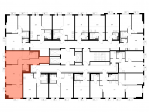 ЖК «Ярославский квартал», планировка 2-комнатной квартиры, 66.10 м²