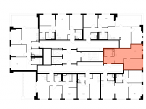 ЖК «Бунинская набережная», планировка 1-комнатной квартиры, 42.20 м²