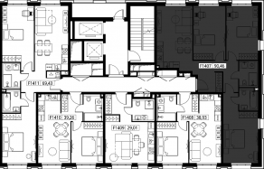 ЖК «Селигер Сити», планировка 3-комнатной квартиры, 90.39 м²