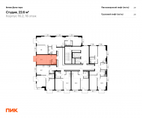 ЖК «Белая Дача парк», планировка студии, 22.60 м²
