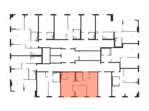 ЖК «Бунинская набережная», планировка 2-комнатной квартиры, 54.20 м²