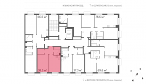 ЖК «Дмитровское небо», планировка 1-комнатной квартиры, 38.30 м²