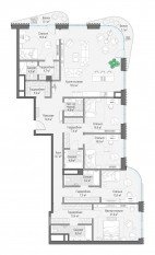 ЖК Дом «Лаврушинский», планировка 4-комнатной квартиры, 228.40 м²