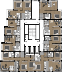 ЖК «Квартал Серебряный бор», планировка 2-комнатной квартиры, 30.98 м²