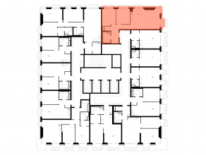 ЖК «2-й Иртышский», планировка 2-комнатной квартиры, 61.40 м²