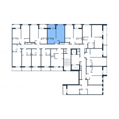 ЖК «Полис Приморский 2», планировка 1-комнатной квартиры, 33.90 м²