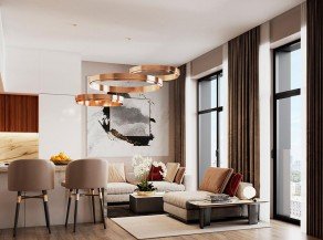 МФК «Зорге 9», планировка студии, 28.90 м²