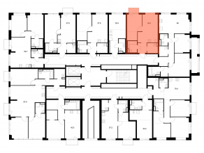 ЖК «Бунинская набережная», планировка 1-комнатной квартиры, 38.50 м²