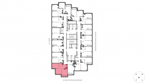 ЖК «Марк», планировка 2-комнатной квартиры, 52.20 м²