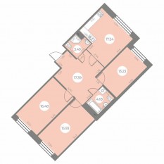 ЖК «Огни Залива», планировка 3-комнатной квартиры, 87.94 м²