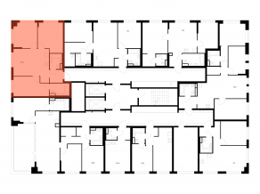 ЖК «Бунинская набережная», планировка 3-комнатной квартиры, 69.40 м²