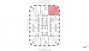 ЖК «ЗИЛАРТ», планировка 2-комнатной квартиры, 57.80 м²
