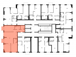 ЖК «Бунинская набережная», планировка 3-комнатной квартиры, 88.00 м²