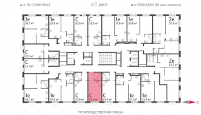 ЖК «Лучи», планировка студии, 20.80 м²