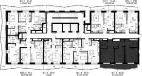 ЖК «Селигер Сити», планировка 2-комнатной квартиры, 69.26 м²