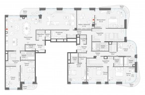 ЖК Дом «Лаврушинский», планировка 7-комнатной квартиры, 456.30 м²
