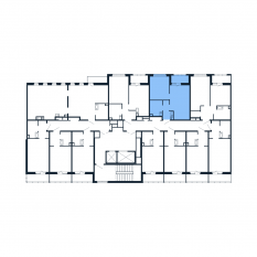 ЖК «Полис Приморский 2», планировка 1-комнатной квартиры, 33.40 м²