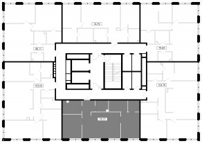 ЖК «MOD», планировка 2-комнатной квартиры, 75.17 м²