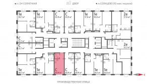 ЖК «Лучи», планировка студии, 20.90 м²