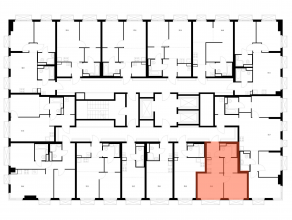 ЖК «2-й Иртышский», планировка 1-комнатной квартиры, 33.60 м²