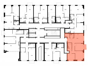 ЖК «Бунинская набережная», планировка 3-комнатной квартиры, 69.50 м²