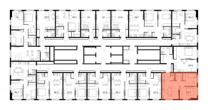 ЖК «Ярославский», планировка 2-комнатной квартиры, 48.70 м²