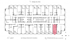 ЖК «ParkSide», планировка студии, 21.50 м²