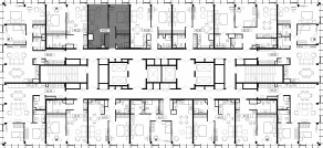 ЖК «MOD», планировка 1-комнатной квартиры, 43.45 м²