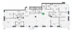 ЖК Дом «Лаврушинский», планировка 5-комнатной квартиры, 243.90 м²