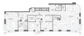 ЖК Дом «Лаврушинский», планировка 5-комнатной квартиры, 243.90 м²
